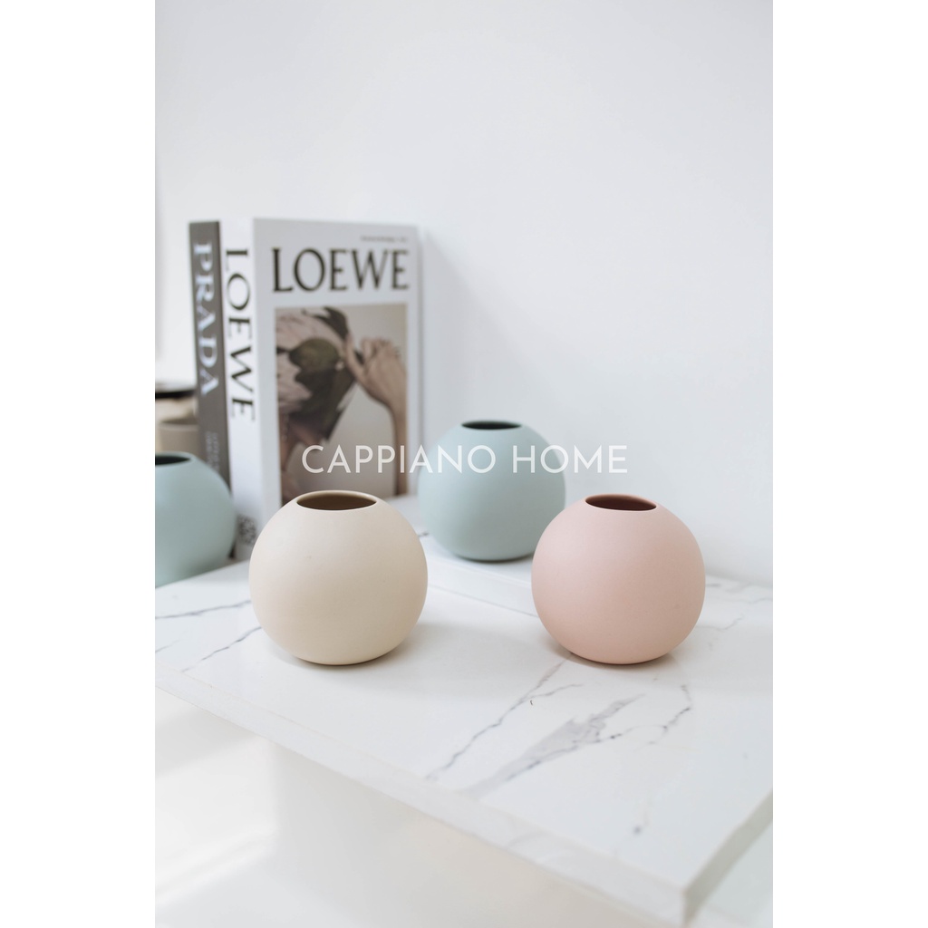 Lọ hoa mini hình tròn, bình hoa trang trí tiện lợi | Cappiano home