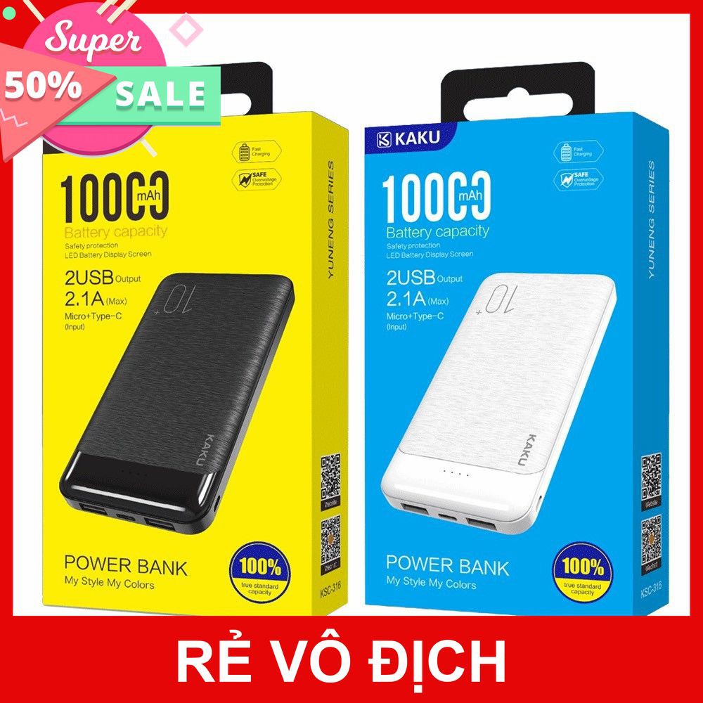 [XK][FREESHIP] PIN SẠC DỰ PHÒNG KAKU KSC-316 10.000MAH CHÍNH HÃNG [HCM]