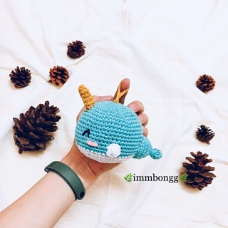 Gấu bông cá heo xanh móc khoá