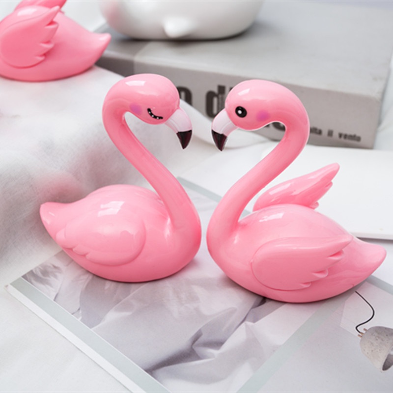 Topper cắm trang trí bánh kem hình chim hồng hạc