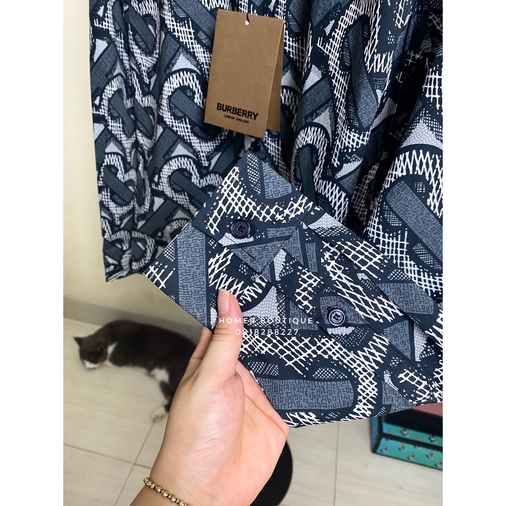 Áo sơ mi BURBERRY Monogram print silk