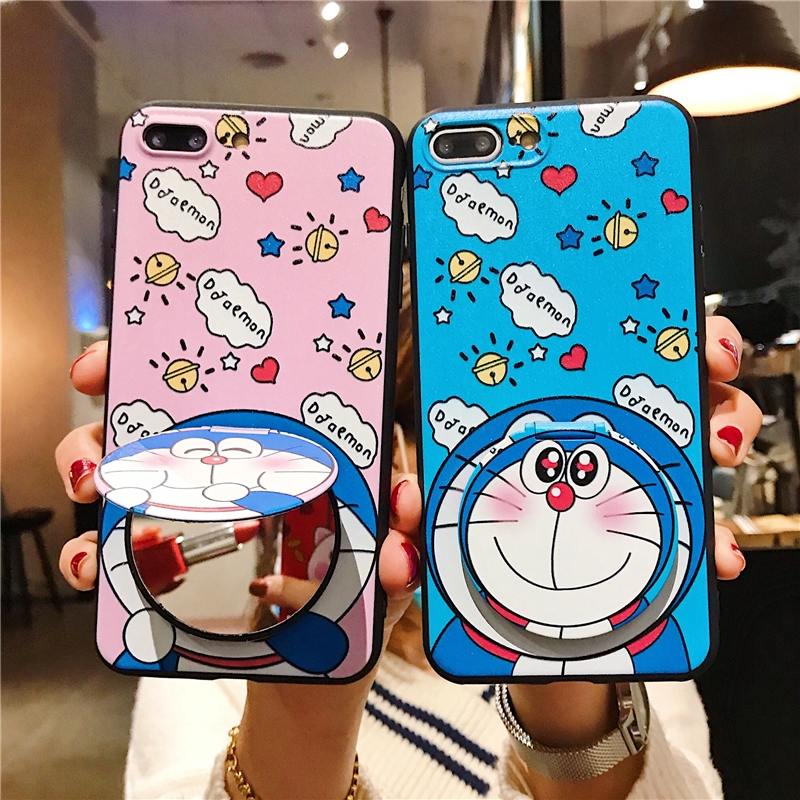 Ốp Lưng Mặt Gương In Hình Doraemon Cho Oppo A5 A9 A31 2020 A92 A52 F11 Pro F9 A3S A7 A5S F7 F5 A83 A71 A57 A39 F1S A37 Neo9 F3