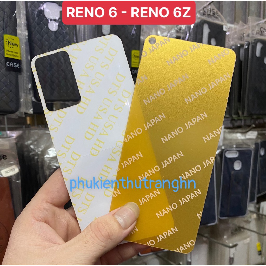 Combo Cường lực dẻo nano siêu bền cho OPPO RENO 6 - RENO 6Z + Dán ppf nhám chống vân mặt sau RENO 6 