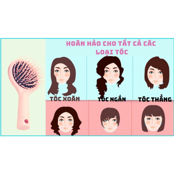 Lược Chải Tóc  Massage Đầu Chống tĩnh điện Có Gương tiện ích  MINIGOOD - Hàng chính hãng