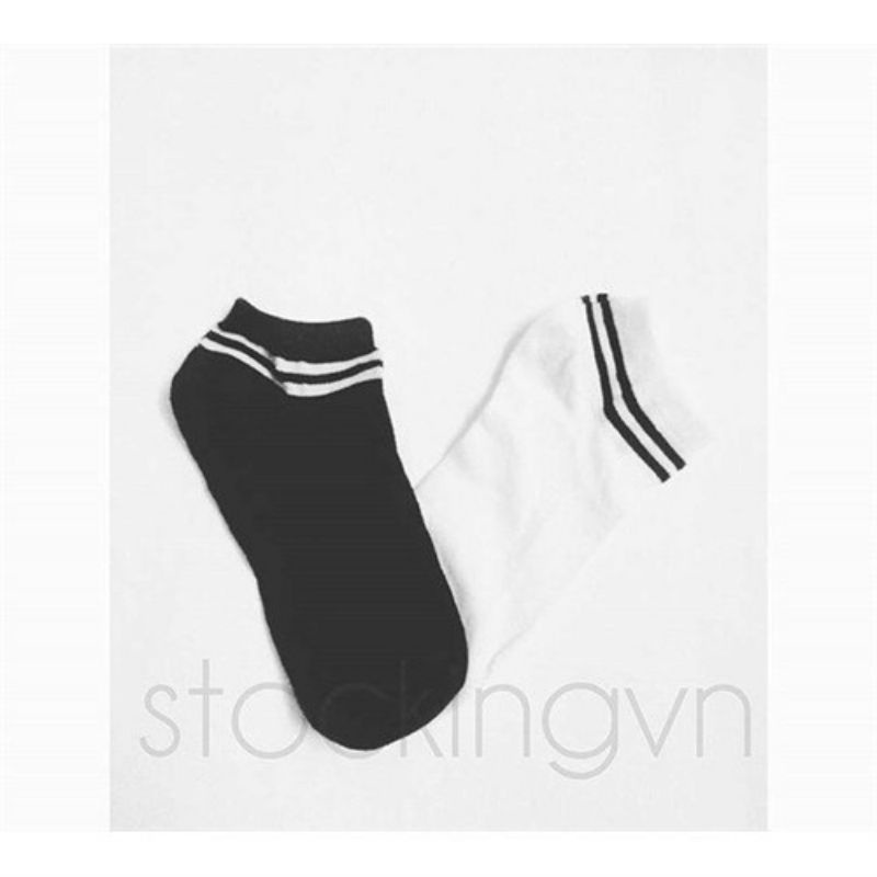 sét 10 đôi tất cổ kẻ phù hợp cả nam và nữ thể thao