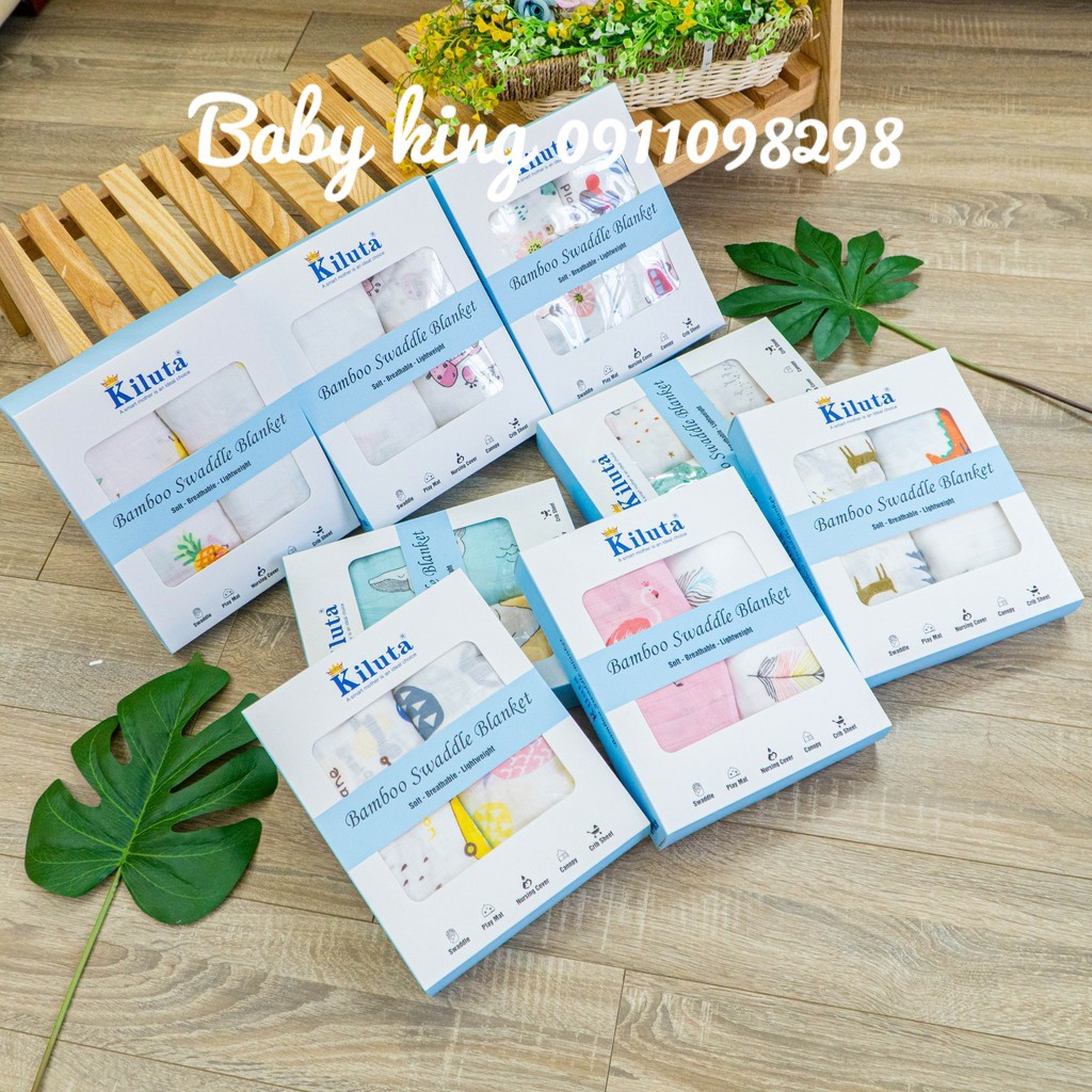 ❤️Hộp 2 khăn Kiluta sợi tre cao cấp❤️FREESHIPsiêu mềm mịn❤️