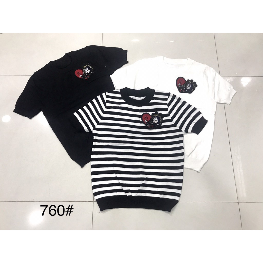 G02. 760. ÁO LEN LOGO NGỰC TAY NGẮN | BigBuy360 - bigbuy360.vn