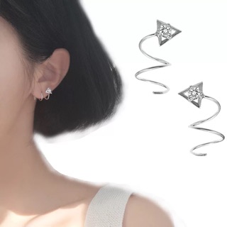 OD - Khuyên tai nữ XOẮN ỐC TAM GIÁC PHA LÊ KT36 Bông tai Hoa tai xinh xắn hàng thiết kế <LT00> Đồ Múa Lotus