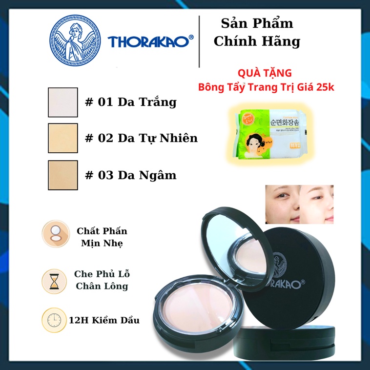 Phấn Thorakao 13g - Kiềm Dầu Chống Thấm Nước Hiệu Quả