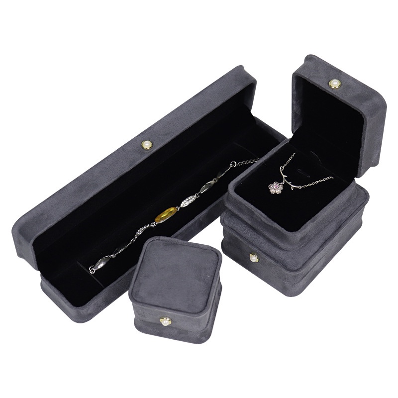 Hộp Đựng Trang Sức Bằng Flannel Cao Cấp Sáng Tạo Nhẫn hộp mặt dây chuyền hộp vòng đeo tay hộp vòng cổ hộp