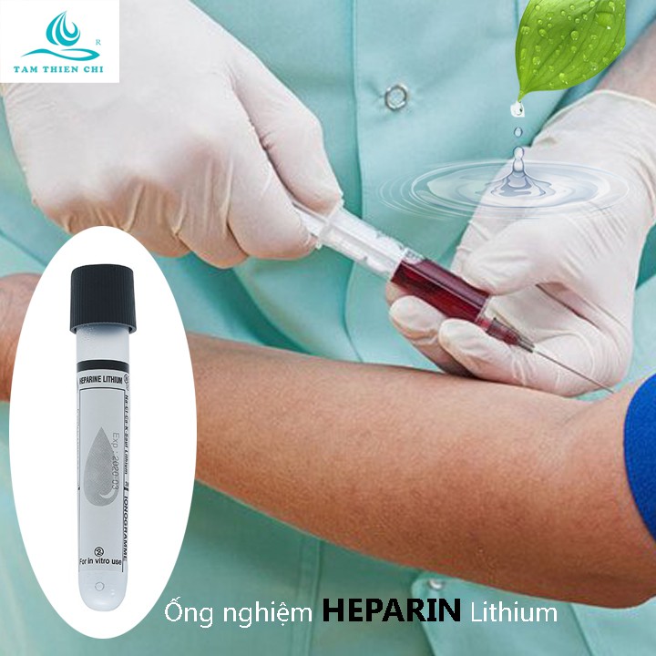 Ống nghiệm kháng đông HEPARIN Lithium 2ML Hồng Thiện Mỹ túi 10 cái TTC