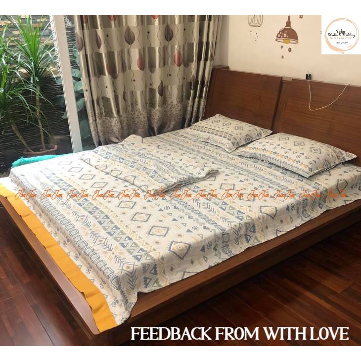 N20_SET Chăn Ga Gối vải Xô Organic cotton dòng Basic