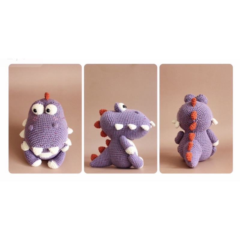 Khủng Long Nhồi Bông Bằng Len Cao Cấp An Toàn Cho Bé - Thú Bông Handmade Đan Móc Thủ Công Bằng Tay