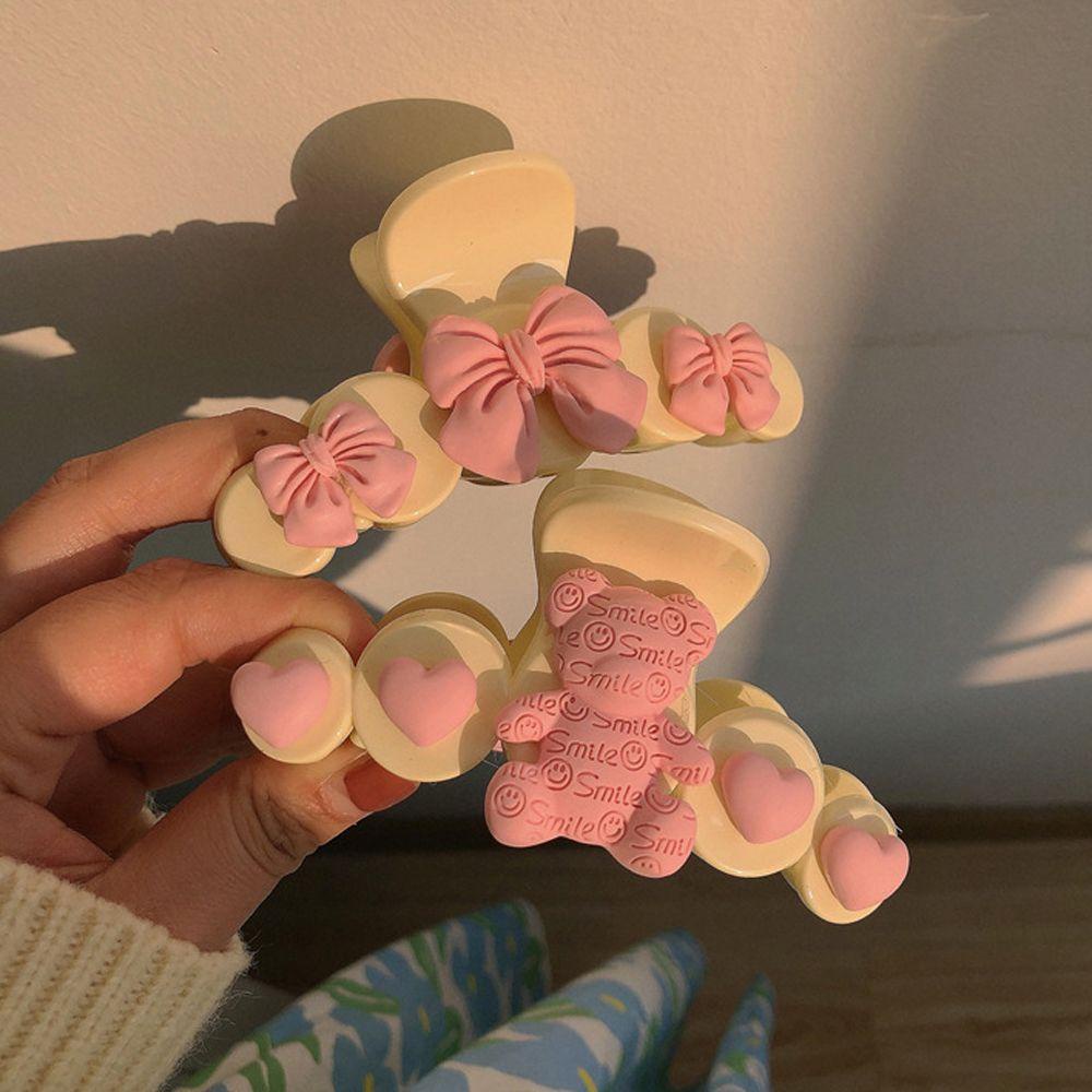 Kẹp Tóc Càng Cua / Trái Tim / Gấu Kiểu Vintage Pháp Ngọt Ngào Cho Nữ