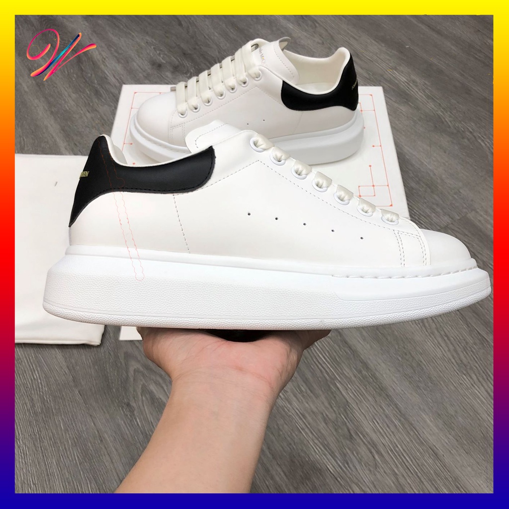 [Hỗ trợ đổi trả] Giày sneaker MC.que.en white gót nhung sành điệu