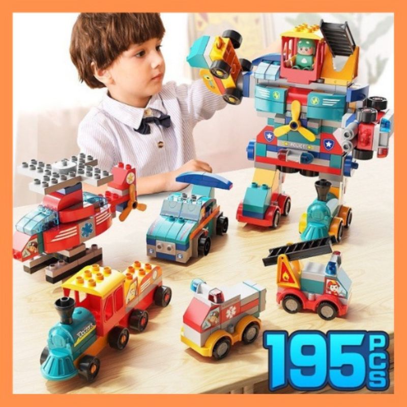 Bộ Lego Duplo 195 Chi Tiết Lắp Ghép Người Máy, Đồ Chơi Xếp Hình Lắp Ghép Sáng Tạo Cho Bé, Robot Biến Hình, Lego đồ chơi.