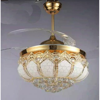Đèn quạt trần trang trí xòe cánh 9217 + tặng bộ điều khiển từ xa cao cấp