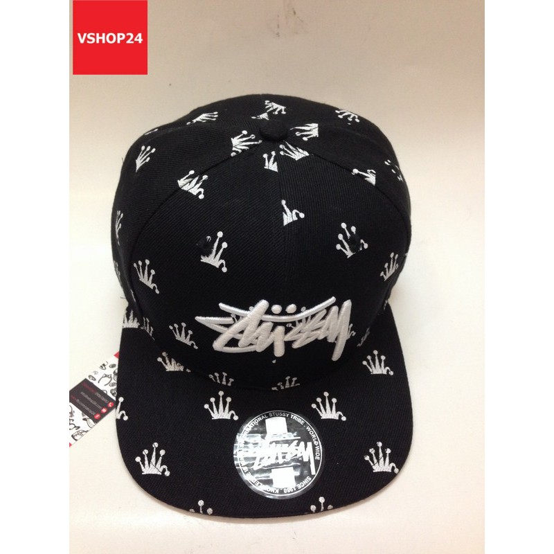 MŨ SNAPBACK STUSSY HỌA TIẾT ĐEN TRẮNG 108