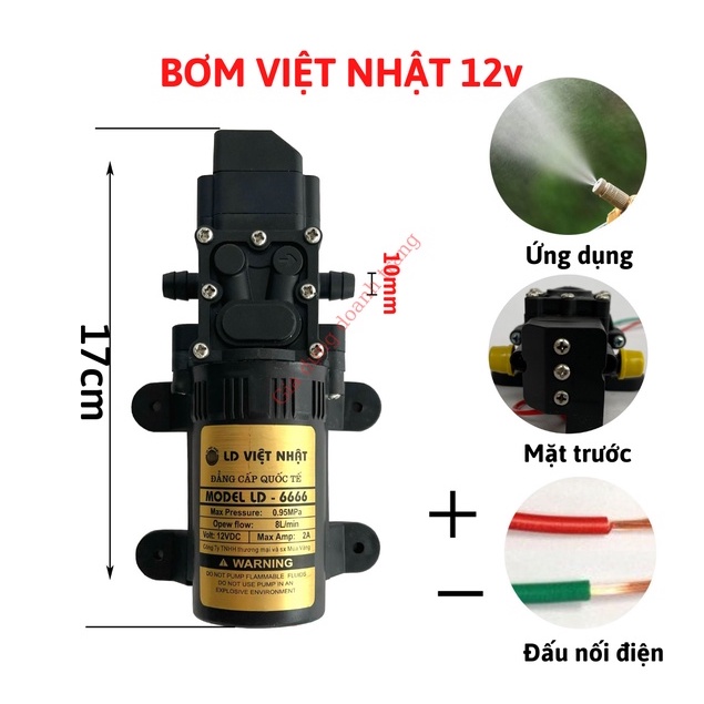 Máy bơm phun sương 12v mini, Máy bơm tăng áp mini 12v DC (LOẠI TỐT)