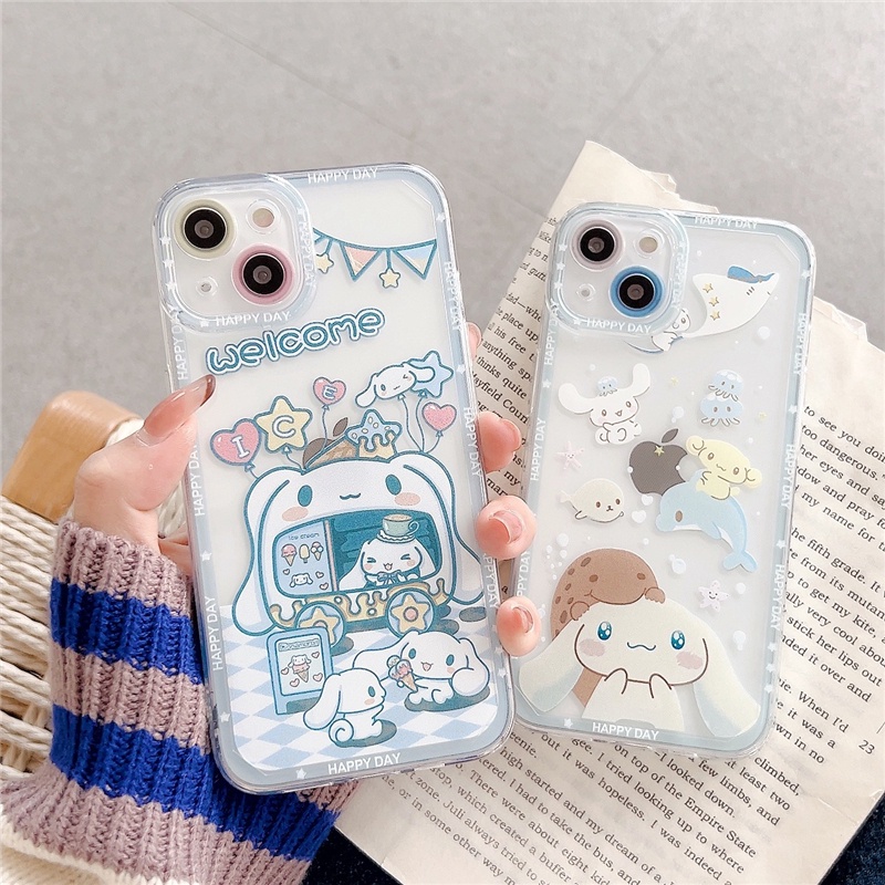 Ốp Điện Thoại Chống Sốc Hình Cinnamoroll Hoạt Hình Dễ Thương Cho iPhone 14 / 13 / 12 / 11 / X / 8 / 7P