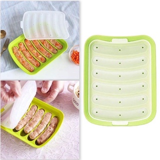 Khuôn làm xúc xích cho bé ăn dặm 6 ngăn chất liệu silicon an toàn cho bé