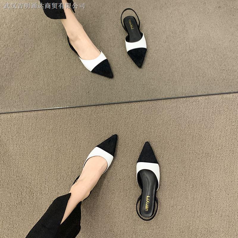 Giày Sandal Mũi Nhọn Gót Thấp Chống Trượt Thời Trang Mùa Hè Dành Cho Nữ 2022