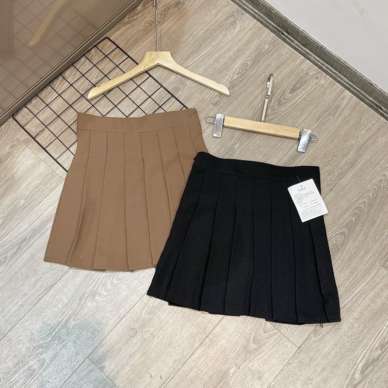 Chân váy xếp ly chân váy tennis phong cách Hàn Quốc bản to cạp cao đủ màu đen, trắng