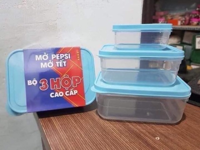 Bộ 3 hộp nhựa. hàng khuyến mãi pepsi