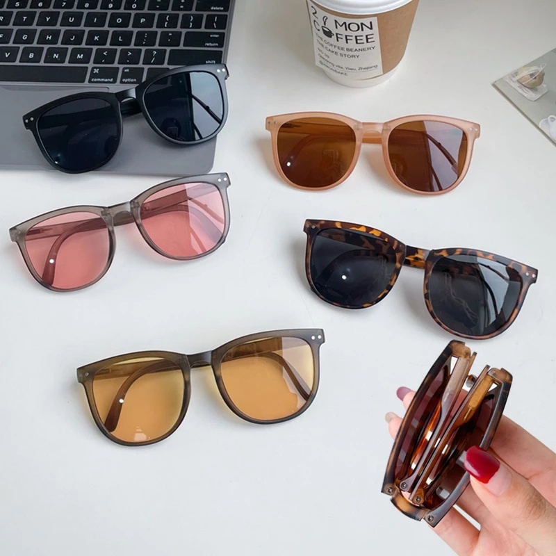 Kính Mát Gập Lại Được Chống Tia UV Phong Cách Vintage Thời Trang Cho NữKính Mát Gọng Tròn Thời Trang Cho Nữ