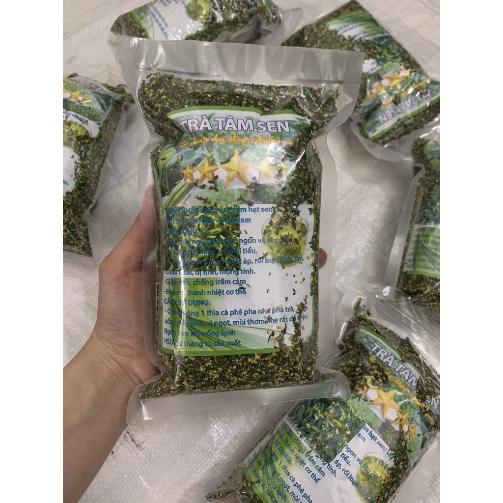 Tâm sen (gói 500g), trà tâm sen, tim sen khô, cho người mất ngủ, huyết áp cao,đã làm sạch,chất lượng thơm phức