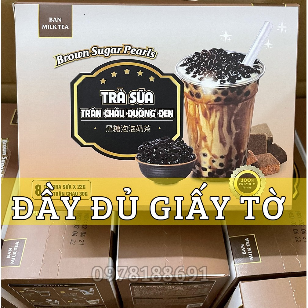 Trà sữa trân châu đường đen tự pha gói hộp – Giấy tờ đầy đủ
