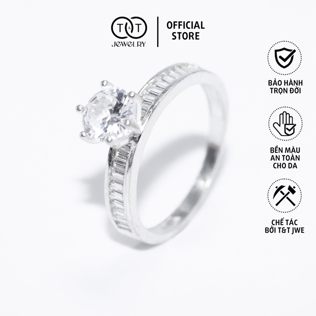 Nhẫn Bạc Nữ Đính Đá CZ Thanh Lịch s925 T&amp;T Jewelry cao cấp NN044