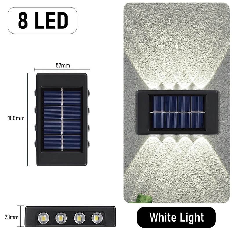 Đèn Led Năng Lượng Mặt Trời Chống Thấm Nước Gắn Tường Ngoài Trời