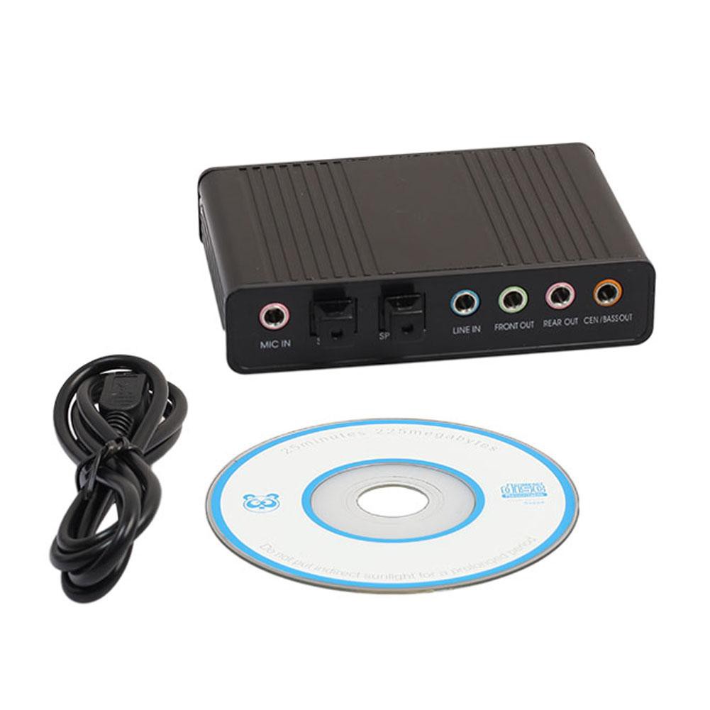 🌟Chất lượng cao nhất🍁USB 6 Channel 5.1 External Optical Audio Sound Card for Notebook PC