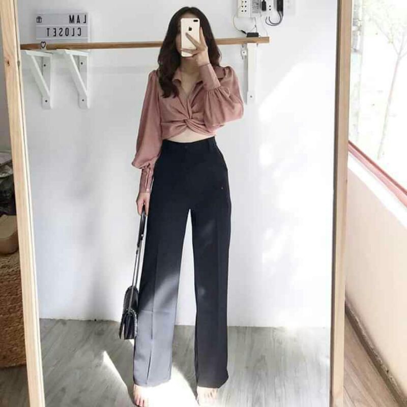 Quần Ống Rộng Hai Màu Dài 1M💖FREESHIP💖 Mặc Cực Kỳ Tôn Dáng