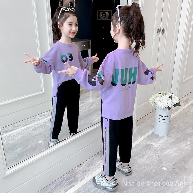 Cotton Girl Children Suit Korean New Autumn Red Children Sports Trendy Style Spring And Autumn