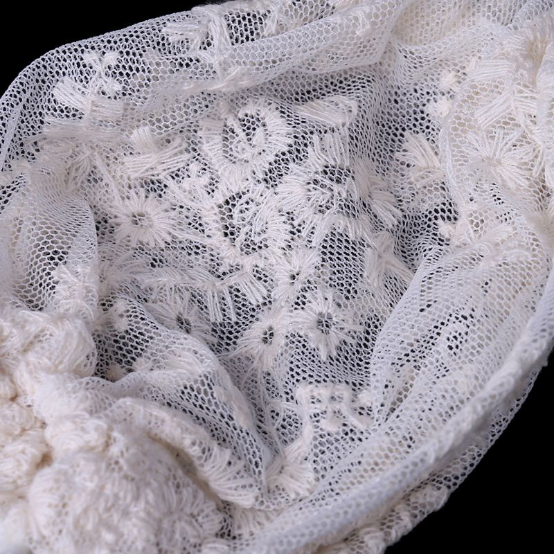 Mũ Bonnet Cotton Phối Ren Mùa Hè Cho Bé Gái Sơ Sinh