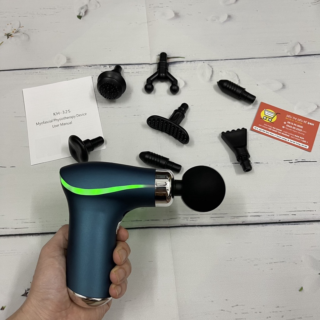 Máy massage 4 đầu massage Fascial Gun trị nhức mỏi cơ thể - Súng massage trị liệu 8 đầu massage Compact Power KH 325