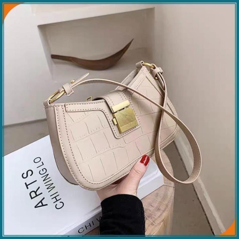 Túi kẹp nách nữ, túi xách nữ đẹp đeo chéo da vân Hàn Quốc - SHEN STORE T0445