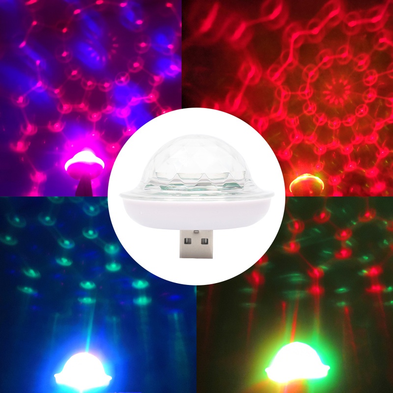 Đèn LED sân khấu mini hình quả cầu pha lê có cảm biến âm thanh độc đáo tiện dụng