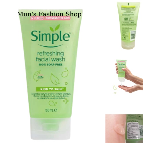 Gel rửa mặt Simple Kind To Skin Refreshing Facial Wash 150ml/Tuýp