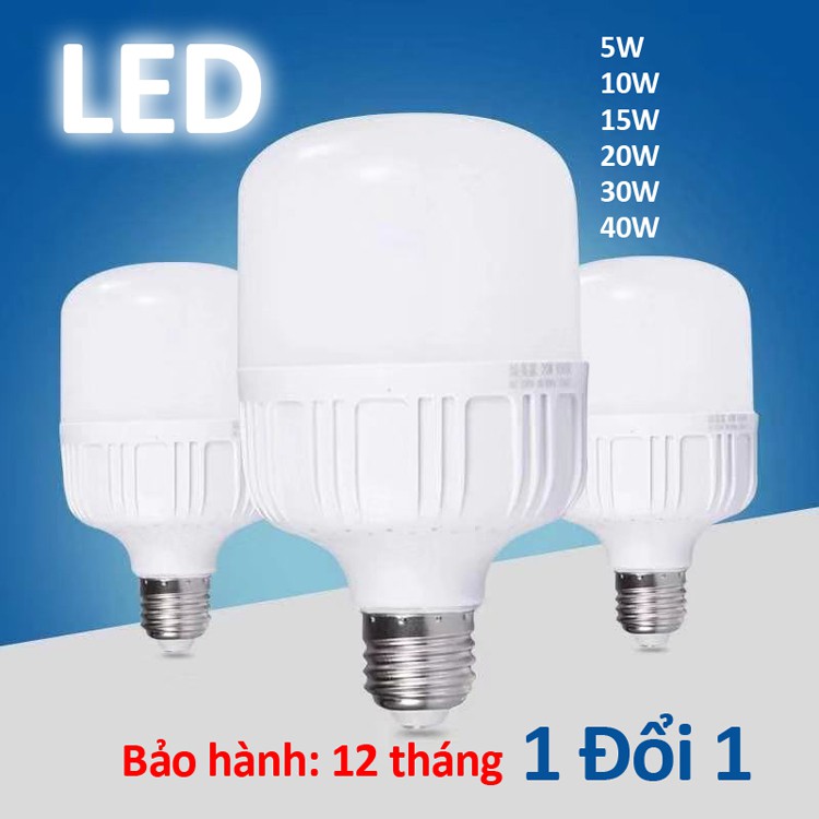 Bóng đèn LED hình trụ siêu sáng - siêu tiết kiệm điện - siêu bền chất liệu nhựa chống cháy - chịu nhiệt cao cấp | BigBuy360 - bigbuy360.vn