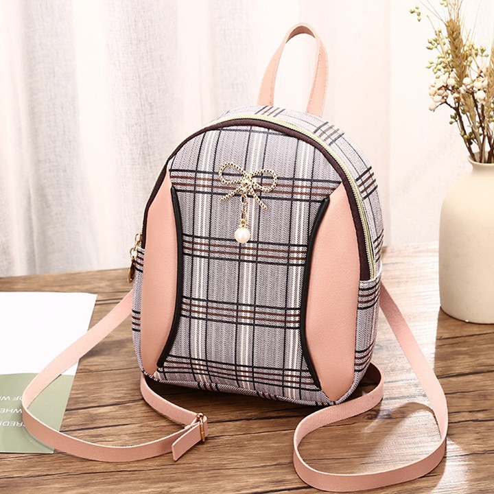 Balo Nữ Ba Lô Nữ Đẹp Mini Phối Sọc Thời Trang