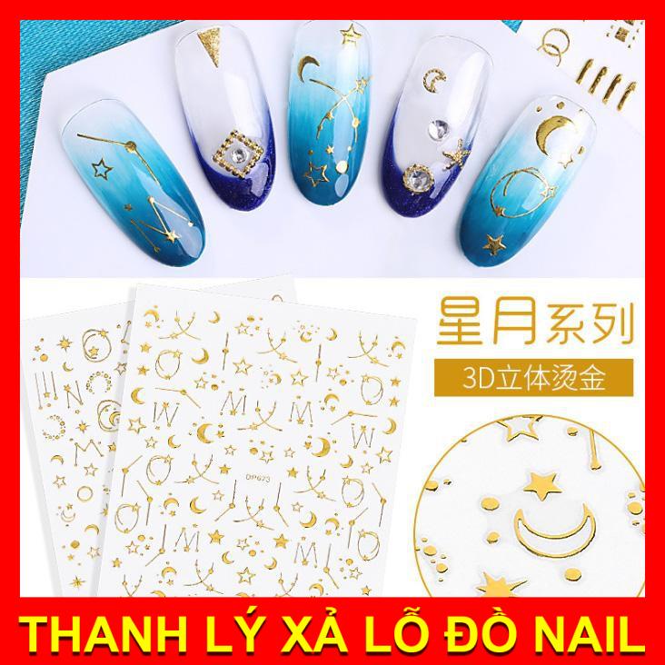 Sticker Dán Móng Vàng Gold Trăng, Sao, Đô La F610