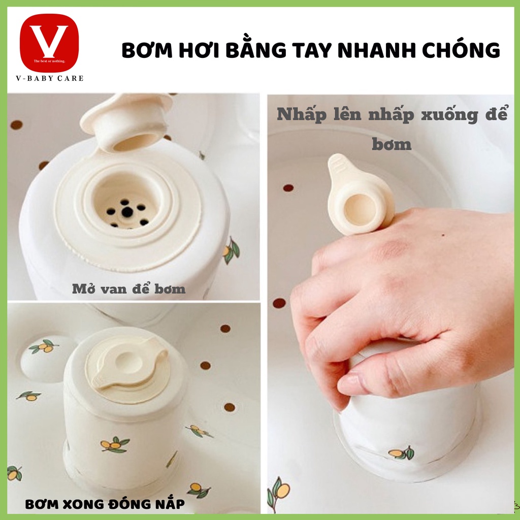 Ghế Hơi Tập Ngồi Cho Bé  Aguard - BB2, Ghế Ngồi Ăn Dặm Bơm Hơi Tự Động Chống Ngã Cao Cấp Phong Cách Hàn Quốc
