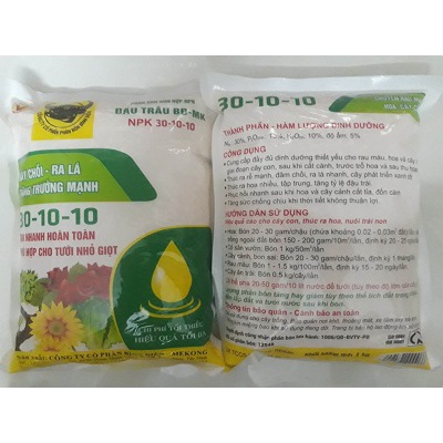 Phân bón Đầu Trâu NPK 30-10-10 - Túi 1kg