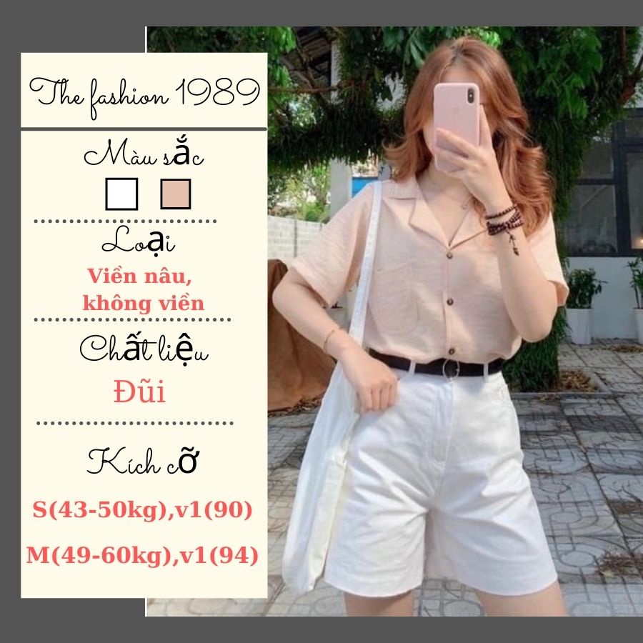 Áo sơ mi viền cổ vest cực đẹp, áo ngắn tay phù hợp khi kết hợp với nhiều loại áo | BigBuy360 - bigbuy360.vn