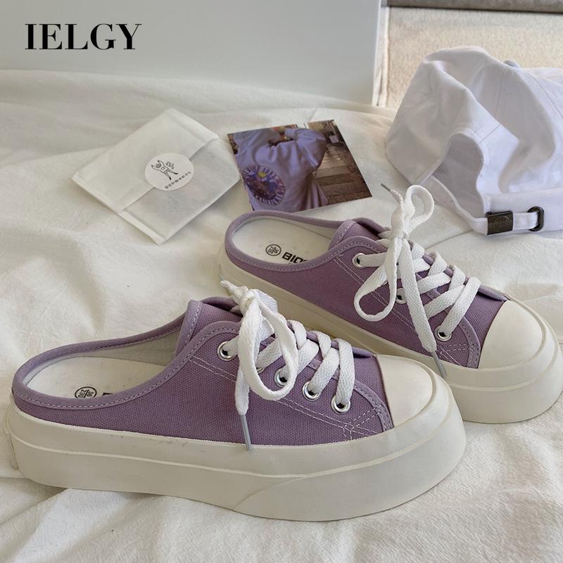 Giày sandal IELGY đế bằng vải canvas tùy chọn màu sắc thời trang cho nữ size 35-40