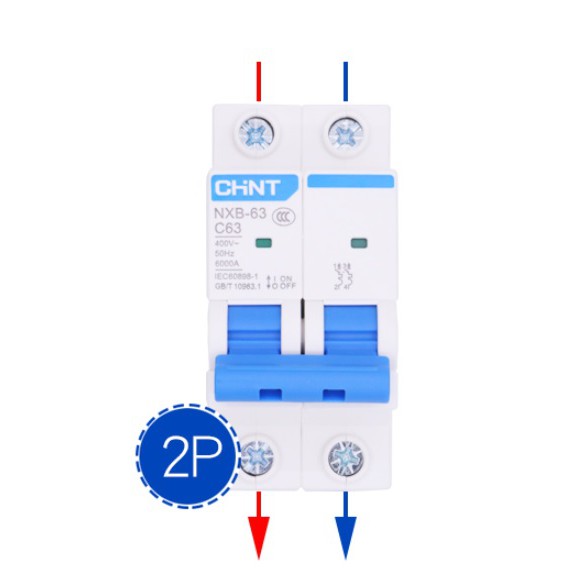 Aptomat 2P - Cầu dao an toàn 2P - MCB 2P CHINT