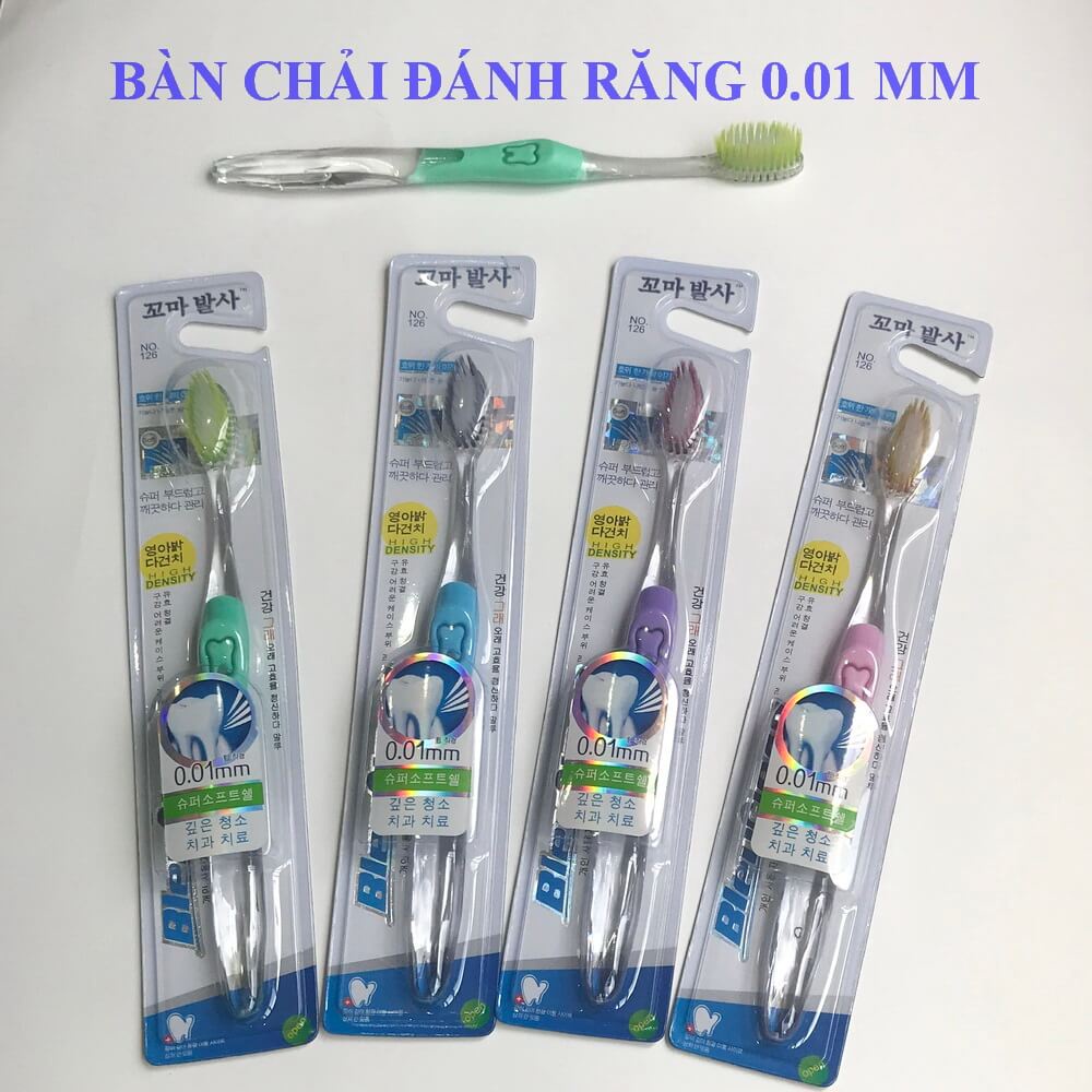 Bàn chải răng 0.01 mm mềm mại, không gây hại lợi nướu, lông nhỏ dễ dàng làm sạch khe răng, nhiều màu-Tiện Ích Vượt Trội